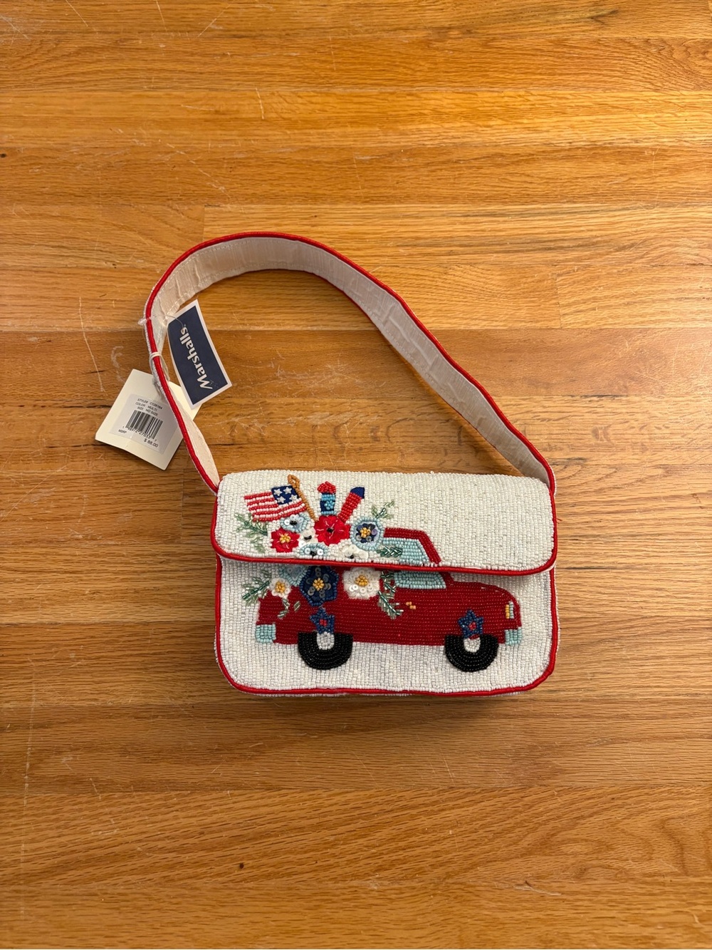 Viral Flag Truck Beaded Bag